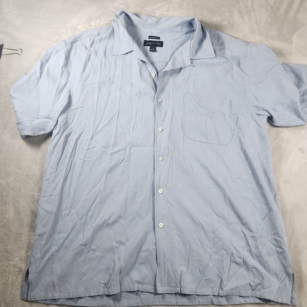 Joseph & Feiss XL Silk Hawaiian Shirt Mens Vintage Camp Casual Tropical Resort